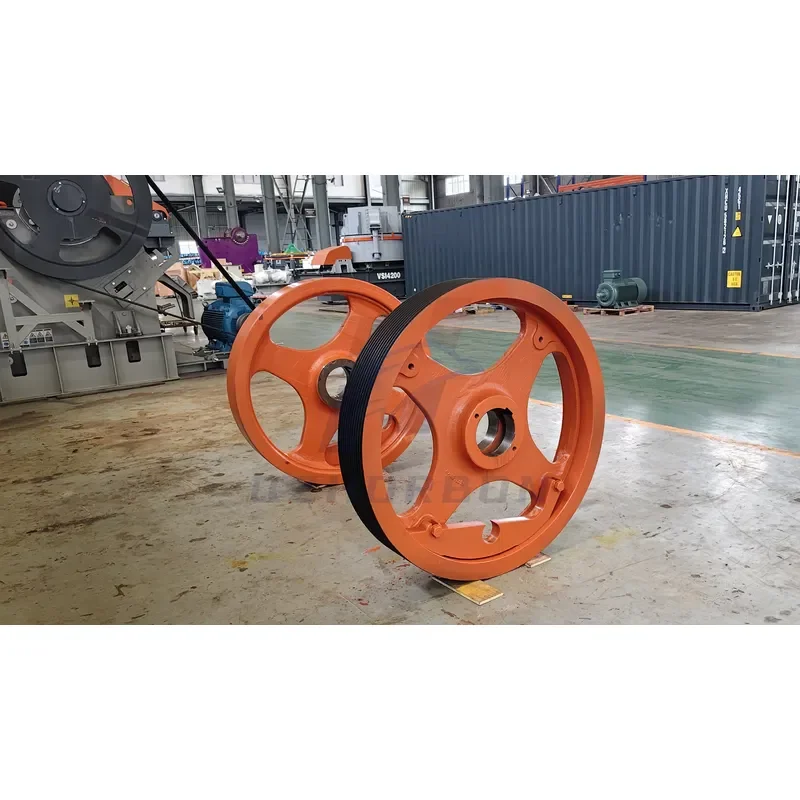 Crusher Belt Pulley Assembly High Strength Cast Iron Flywheel Pulleys Wear Resistant V-Groove Drive Pulley Wheels Ore Mining
