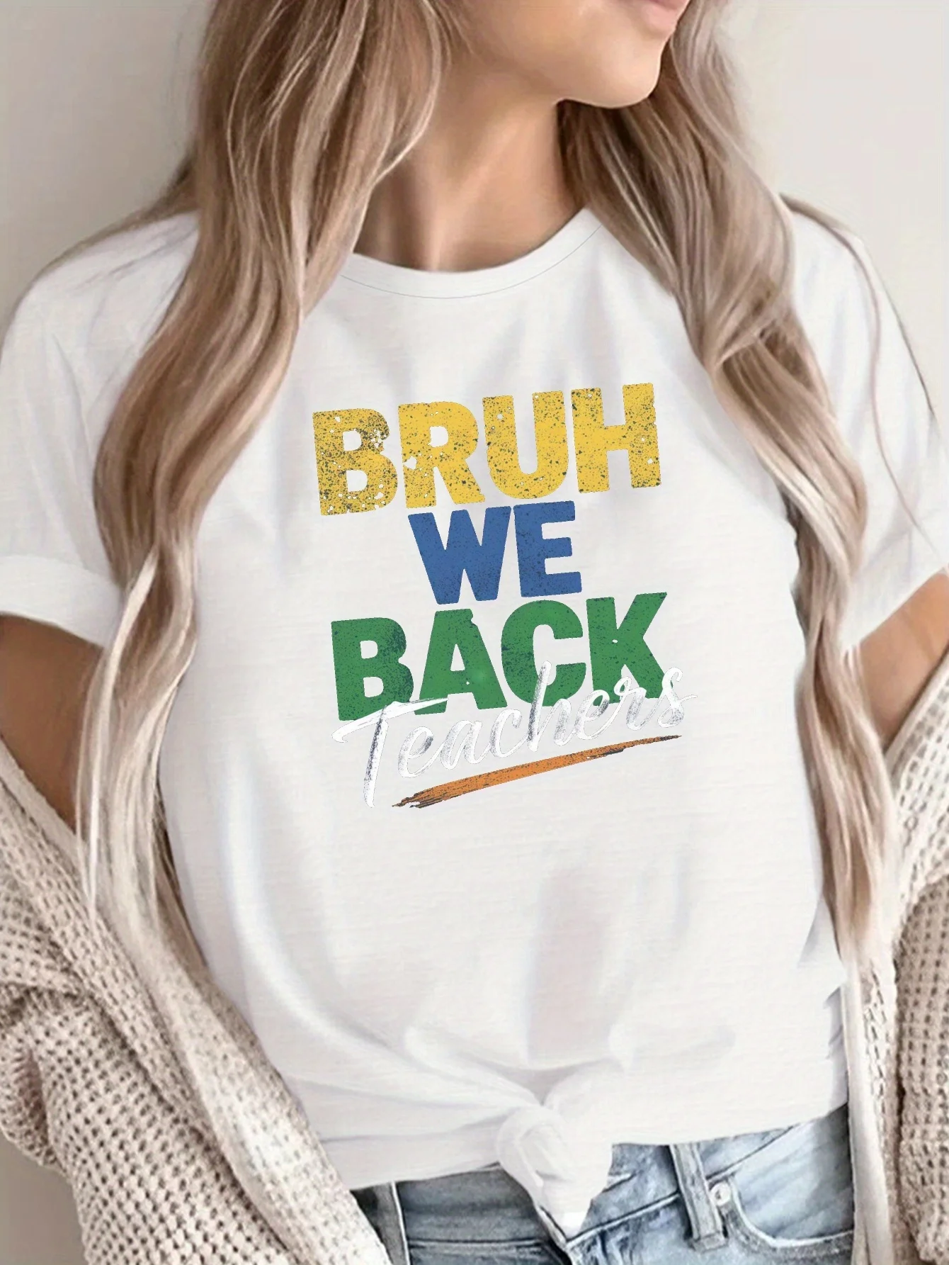 teachers BRUH WE BACK women's comfit T-shirt