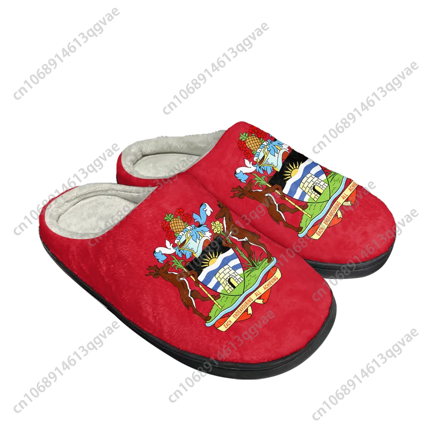 Antigua and Barbuda Flag Home Cotton Custom Slippers Mens Womens Sandals Plush Bedroom Casual Keep Warm Shoes Thermal Slipper