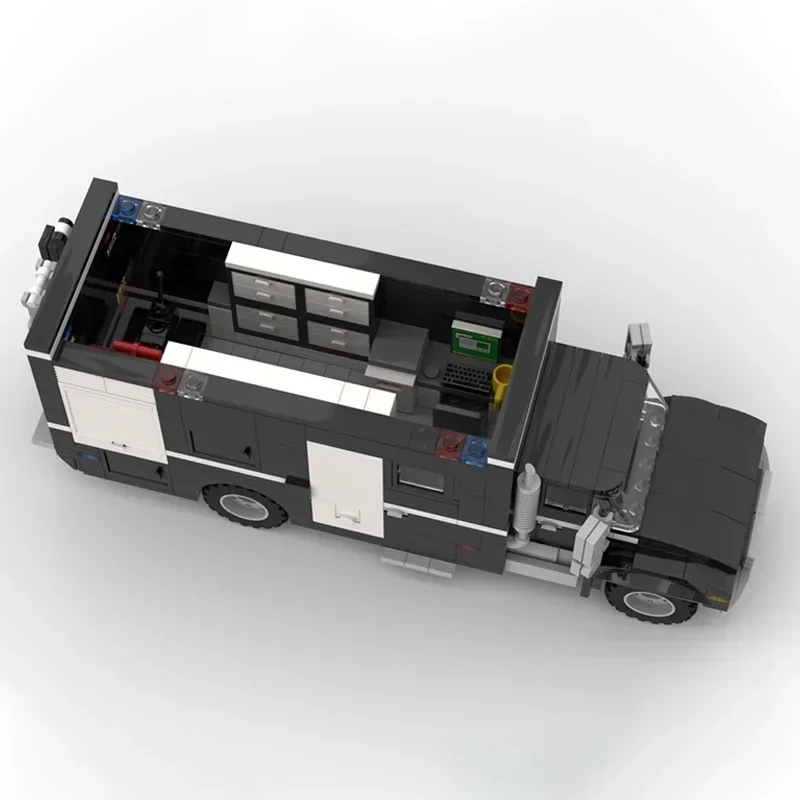 Modello di auto della polizia cittadina Moc Mattoni da costruzione Tecnologia per lo smaltimento delle bombe Camion Blocchi modulari Regali Giocattoli di Natale Set fai da te Assemblaggio