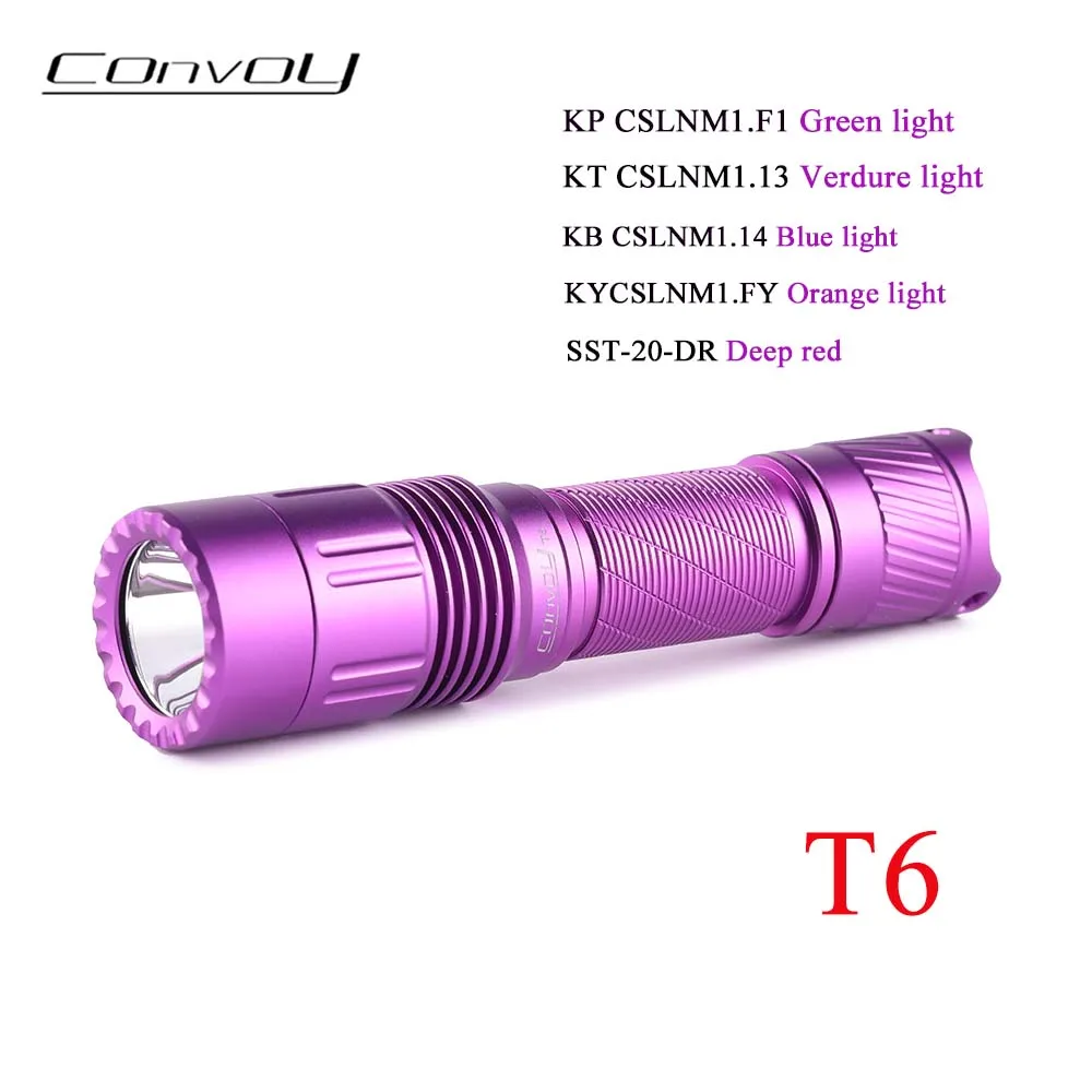 Convoy T6 Flashlight With Multi Color Option Light 14500 AA EDC Torch Portable Camping Hunting Handheld Flash Light