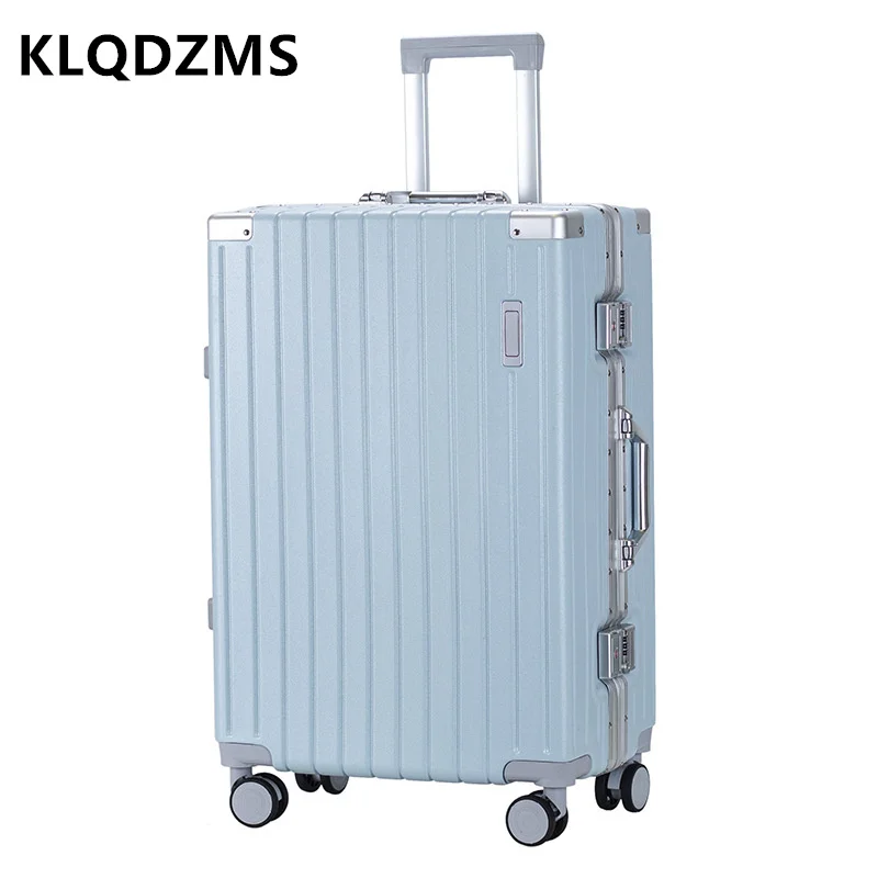 Imagem -02 - Klqdzms-alumínio Quadro Mala Trolley Case Anti-scratch Wear Boarding Box Bagagem de Rolamento Alta Qualidade 20 22 24 26