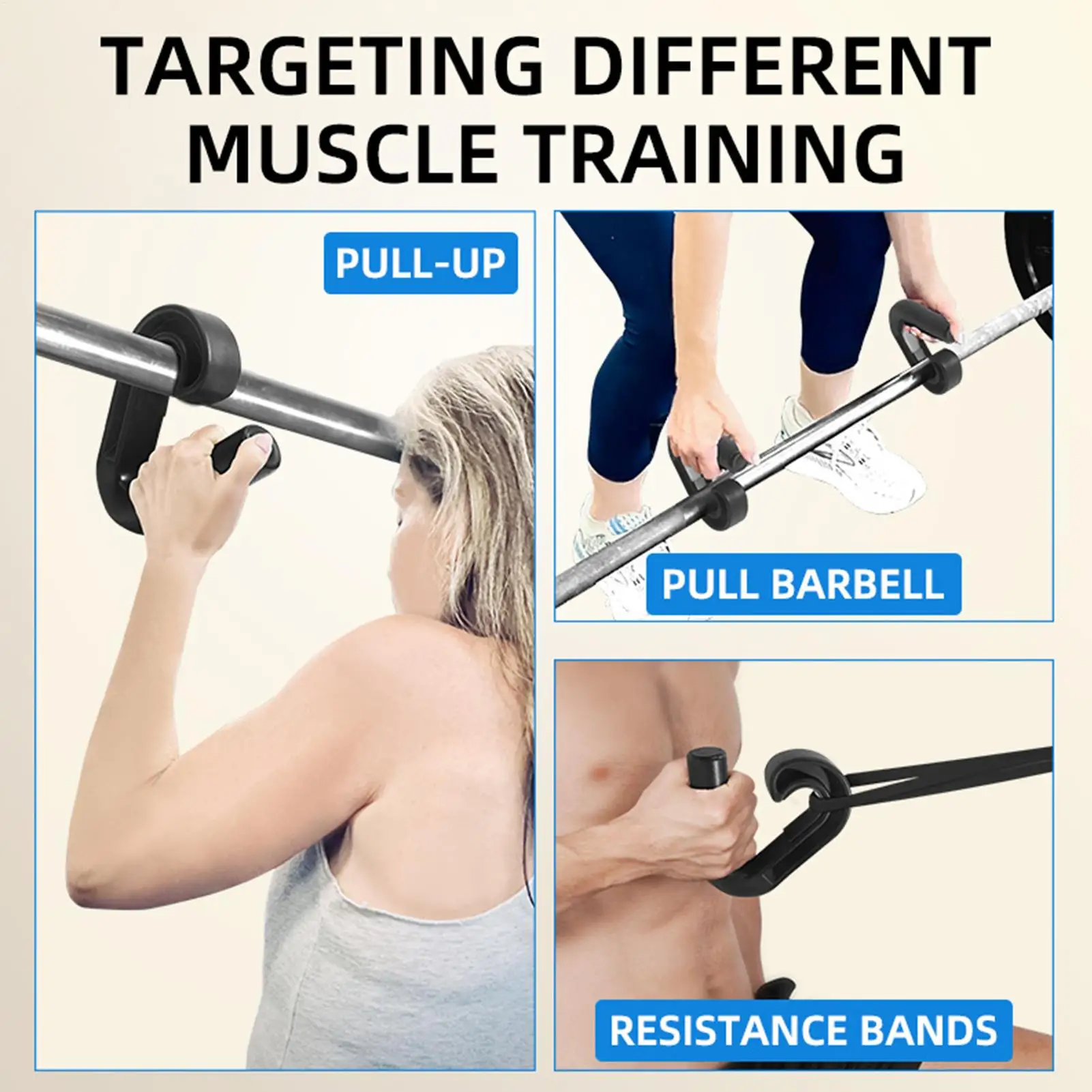 Manijas de dominadas con agarre neutro, empuñaduras para aliviar el estrés, manijas de entrenamiento de fuerza antideslizantes para dominadas al aire libre, Fitness