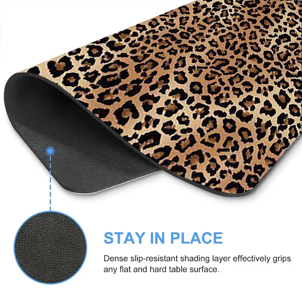 Small Tan Leopard Print Mouse Pad DIY Print Cheetah Pattern mousepad Leopard Animals Cheetah Case Jungle lock edge desk mat XS