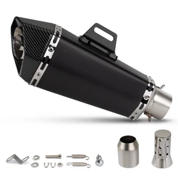 Exhaust Universal Motorcycle Escape Small Cone Hexagon Muffler Modify Racing Line with DB Killer For MT15 R3 CBR500R ZX4RR R7