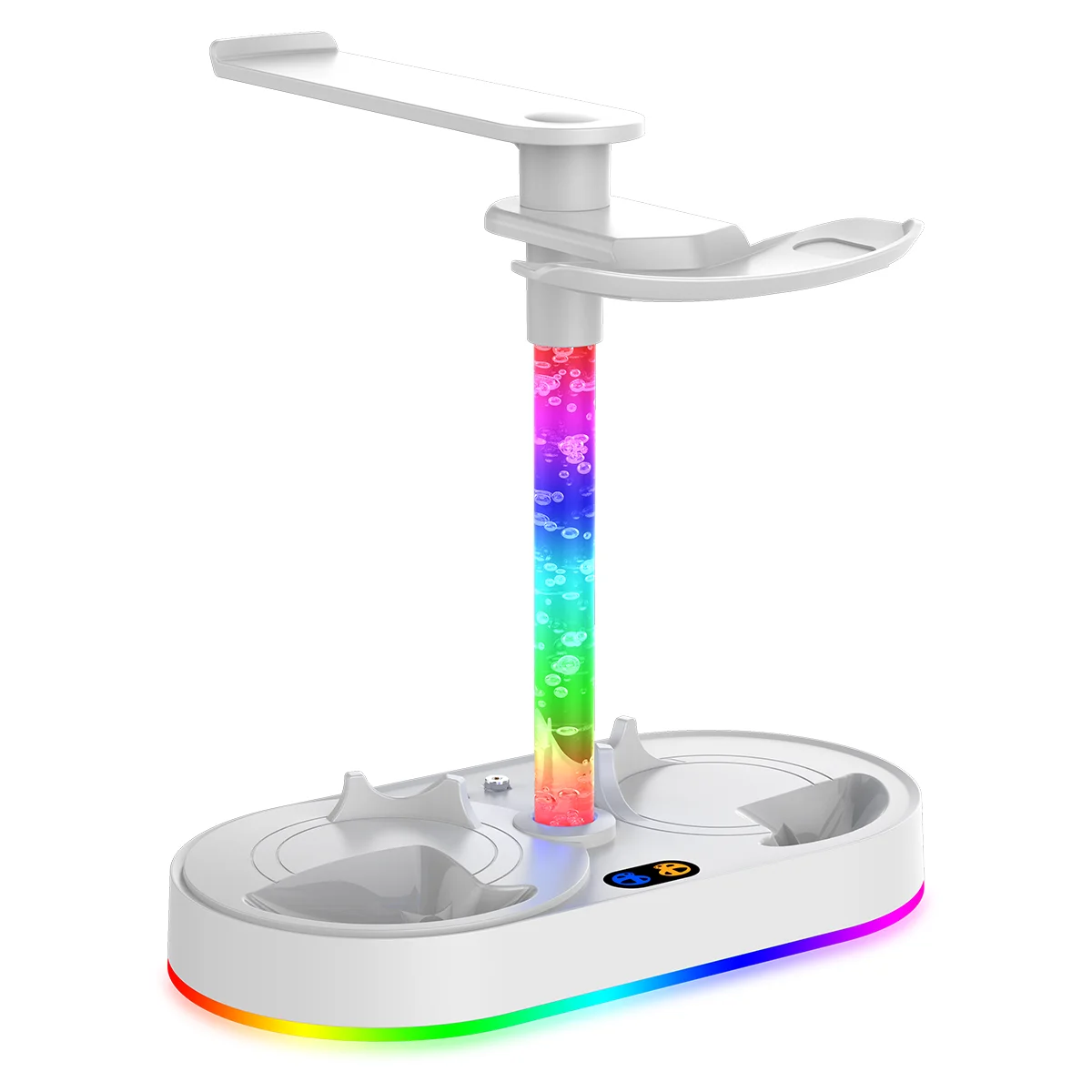 Multi-Functional Charging Station P5V001S for PS VR2 with Dual Controller Charger,RGB Light,4 Magnetic Adapters & Storage Rack