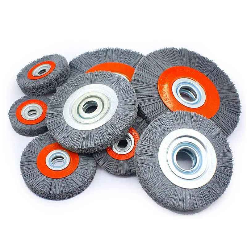 Abrasive Nylon Wheel Brushes Silicon Carbide Wire Angle Bench for Metal Hub CNC Deburring Polishing Rust Removal Grit180~800