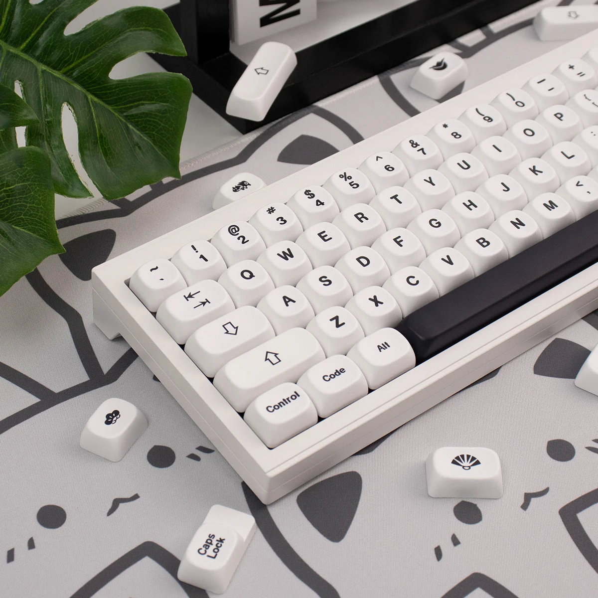 Imagem -05 - Original Minimalismo Keycaps Conjunto para Teclado Mecânico Inglês Alemão Preto Branco Perfil Moa Apto para Uso de Escritório