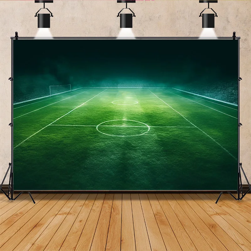 

Stadium Trophy Soccer Photography Background Final Match Pitch Ball Goalpost Free Kick Football Birthday Party Backdrops FO-47