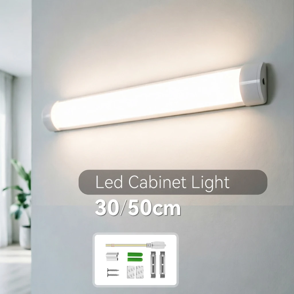 

LED Cabinet Light With 1.8m Switch Wire LED Tube Light 30/50cm Bar Light for Living Room Bedroom Decor Wall lamp Cabinet Light