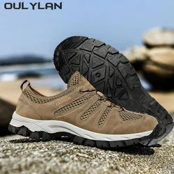 Oulylan-zapatos transpirables a prueba de salpicaduras para hombre, zapatillas para caminar al aire libre, senderismo, escalada de montaña, deporte, caza, Trekking