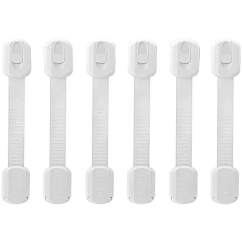 Safety Strap Locks for Fridge,Cabinets and More,Toilet Adjustable Strap,No Drilling Required,Easy Installation 6 Pack