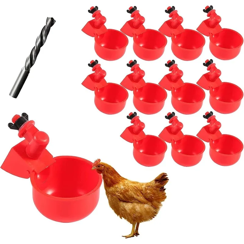 Automatic Chicken Waterer Cups Leakproof Auto Fill Water Bowls 3/8
