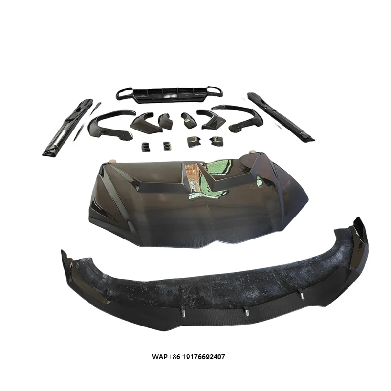 KQX Suitable for Urus 1016 Style All Carbon Fiber Front Bumper Lip Hood Rear Diffuser Wide Wheel Arch Body Kit
