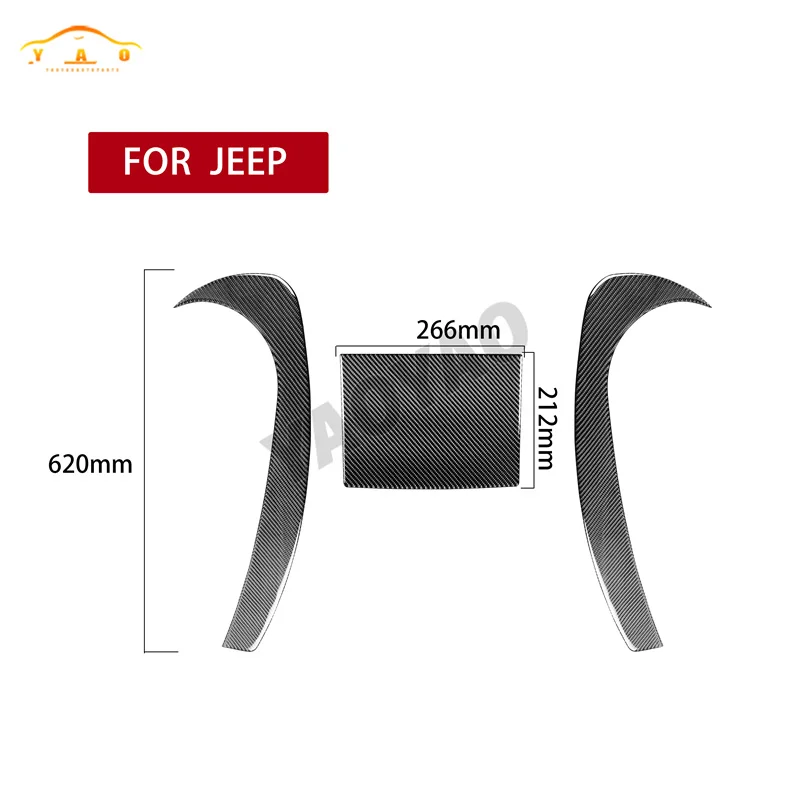 Carbon Fiber Center Console Panel Cover Stickers for Jeep Wrangler JK 2007 2008 2009 2010