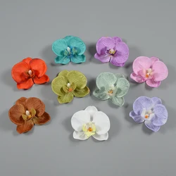 Cabeza de flor Phalaenopsis, mariposa Artificial, orquídea, bricolaje, decoración de boda, Navidad, accesorios de tiro, 18 colores