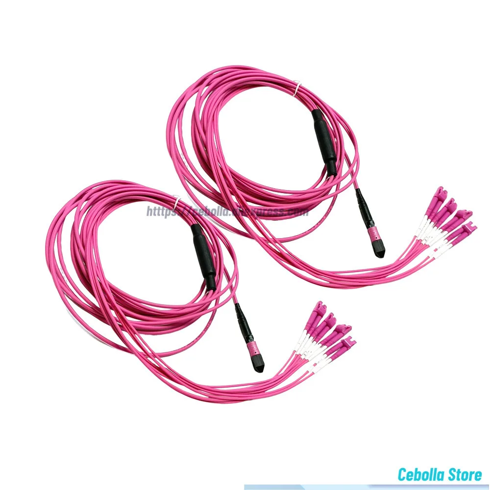 

2pcs 8 fibers MPO/UPC Fanout Duplex LC/UPC, OM4 5m Elite Low loss Male, Female, 2.0/3.0mm cable, MPO Assembly Type B