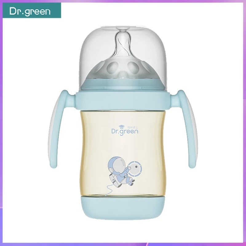 Dr.Green Newborn baby bottle PPSU 6cm Wide Mouth Washable Bottles Forward and reverse bi-directional scale inverted milk brewing