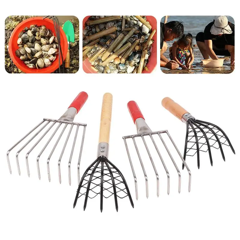 

Multifunctional Rake Tool Portable Beach Clam Rake Seafood Shell Rake Garden Farm Digging Tools Weeding Farming Tool·