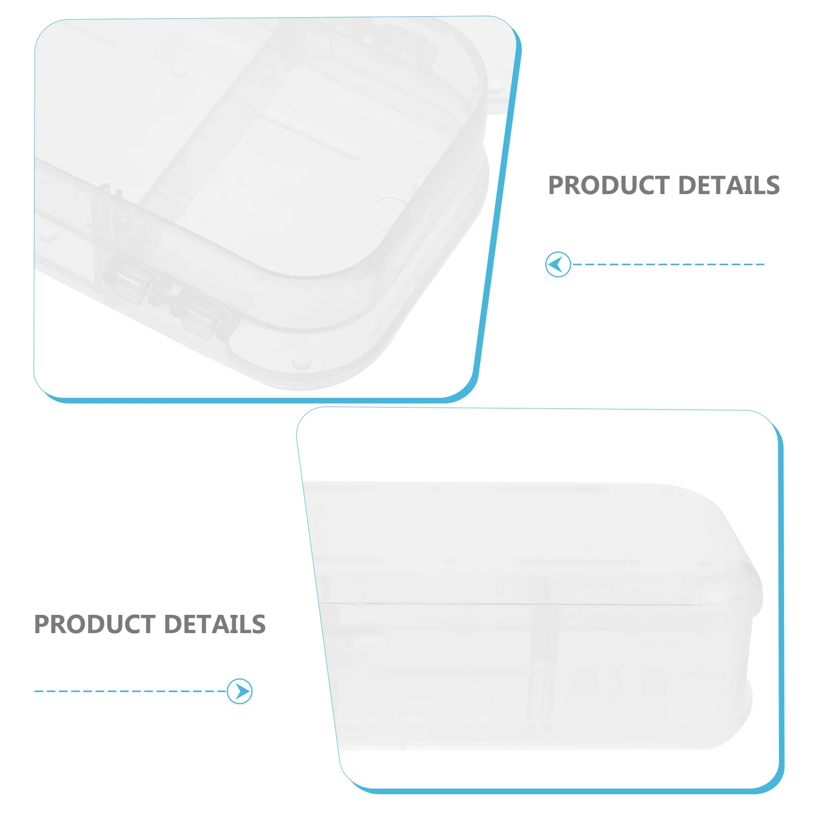 

2pcs Stationery Box Double Layer Transparent PP Durable Storage Containers Pencil Case Office Supplies Holder Student Tools