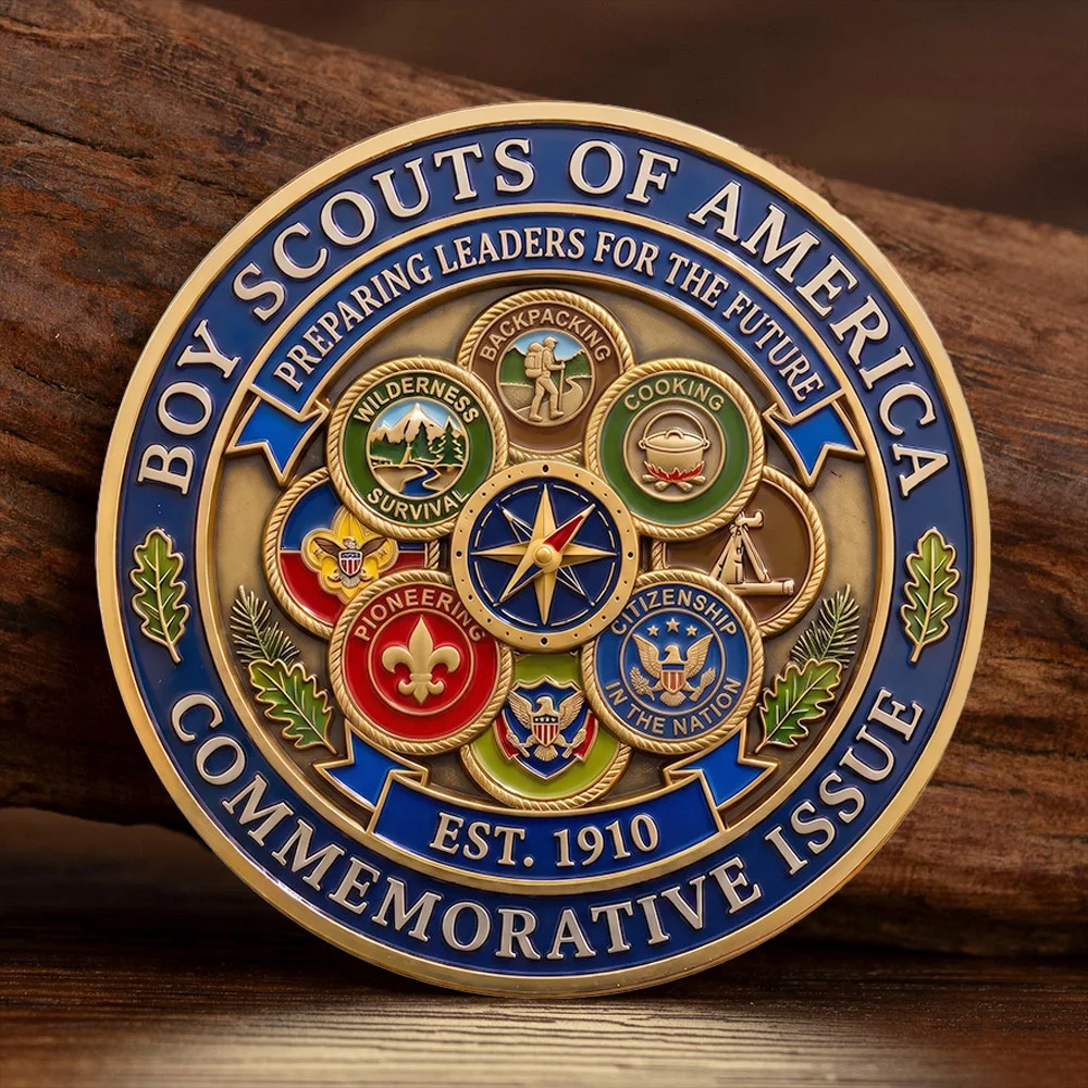 Boy Scouts of America Gold Plated Commemorative Coin 250th Anniversary 1776-2026 Souvenir Gift Challenge Coins