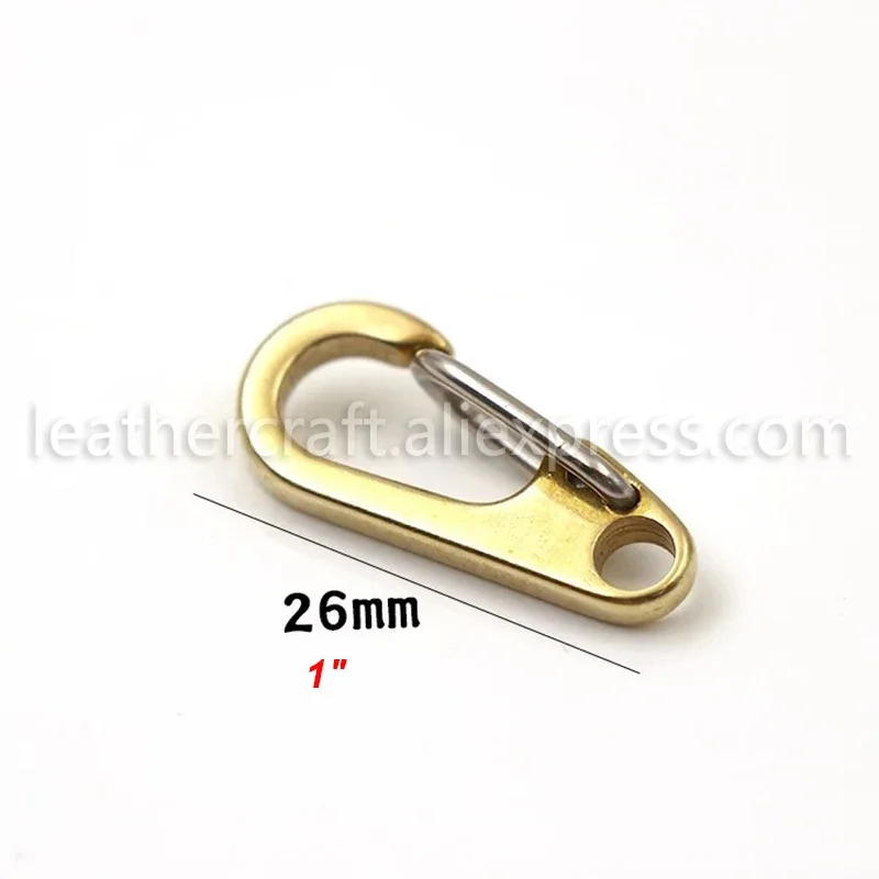 1piece Brass Curtain Clasp Split Key Ring Hook Chain Loop Key Ring Keychain Strap Wallet Bag Leather Belt Hooks 1\