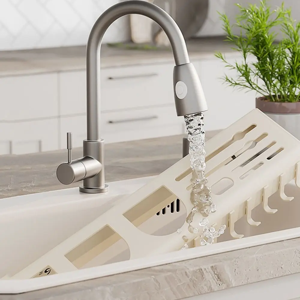 

Carbon Steel Kitchen Storage Shelf Large Capacity Wall Mounted Chopstick Holder with Bracket Hook Detachable