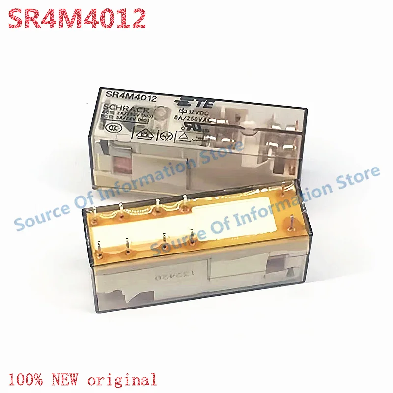 TE Safety Relay 12VDC 8A250VAC 10Pin SR4M4012 High-Quality Electronic Components for Automation And Control Systems