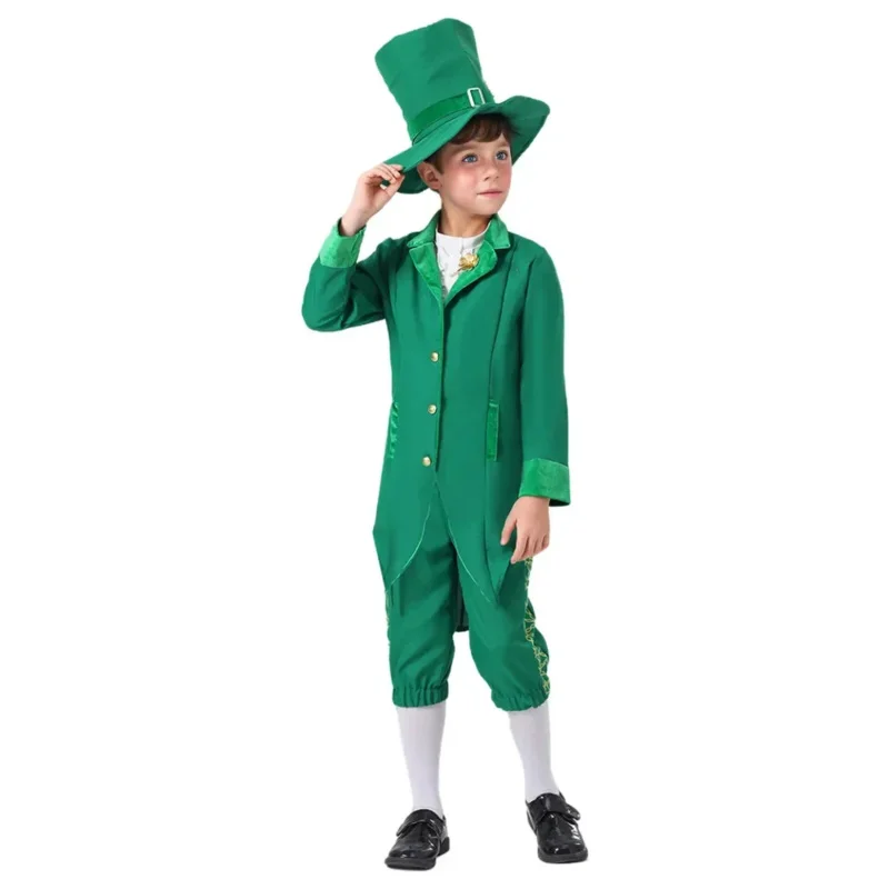 St Patricks Day Cosplay Leprechaun Costume Childs Gnome International Holiday Irish Lucky Green Fancy Dress Outfits  Boys Girls