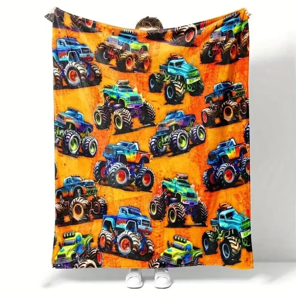 Blanket Monster Trucks 100% Polyester Small For Toddlers  blankets