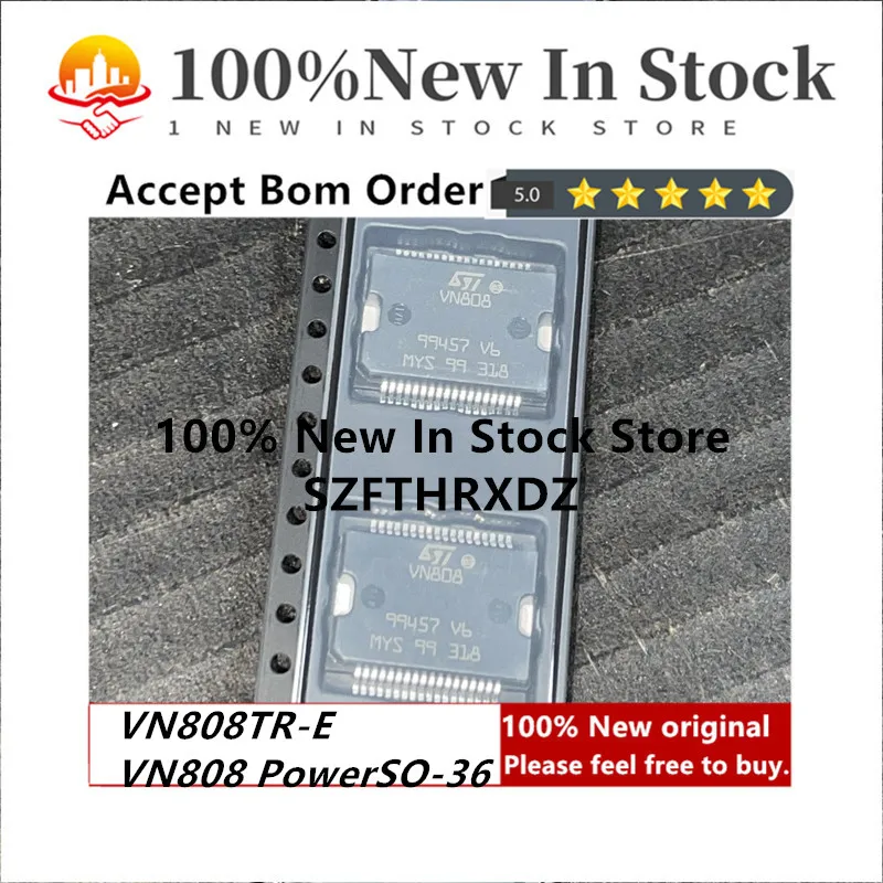 

100% NEW ORIGINAL VN808TR-E PowerSO-36 VN808 HSSOP-36 Power Switch Hi Side 0.7A 36-Pin PowerSO T/R