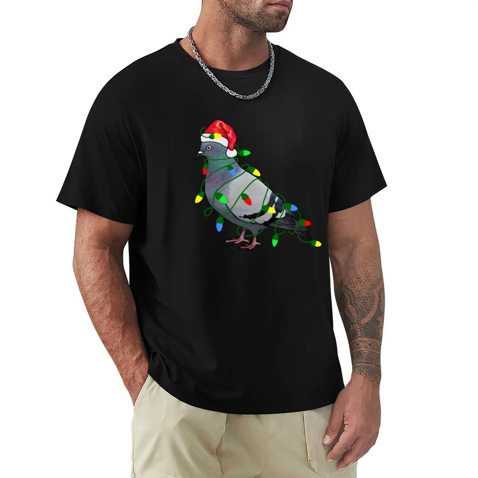 

Festive Pigeon T-Shirt Light Athletic Short Sleeve Tee Shirt