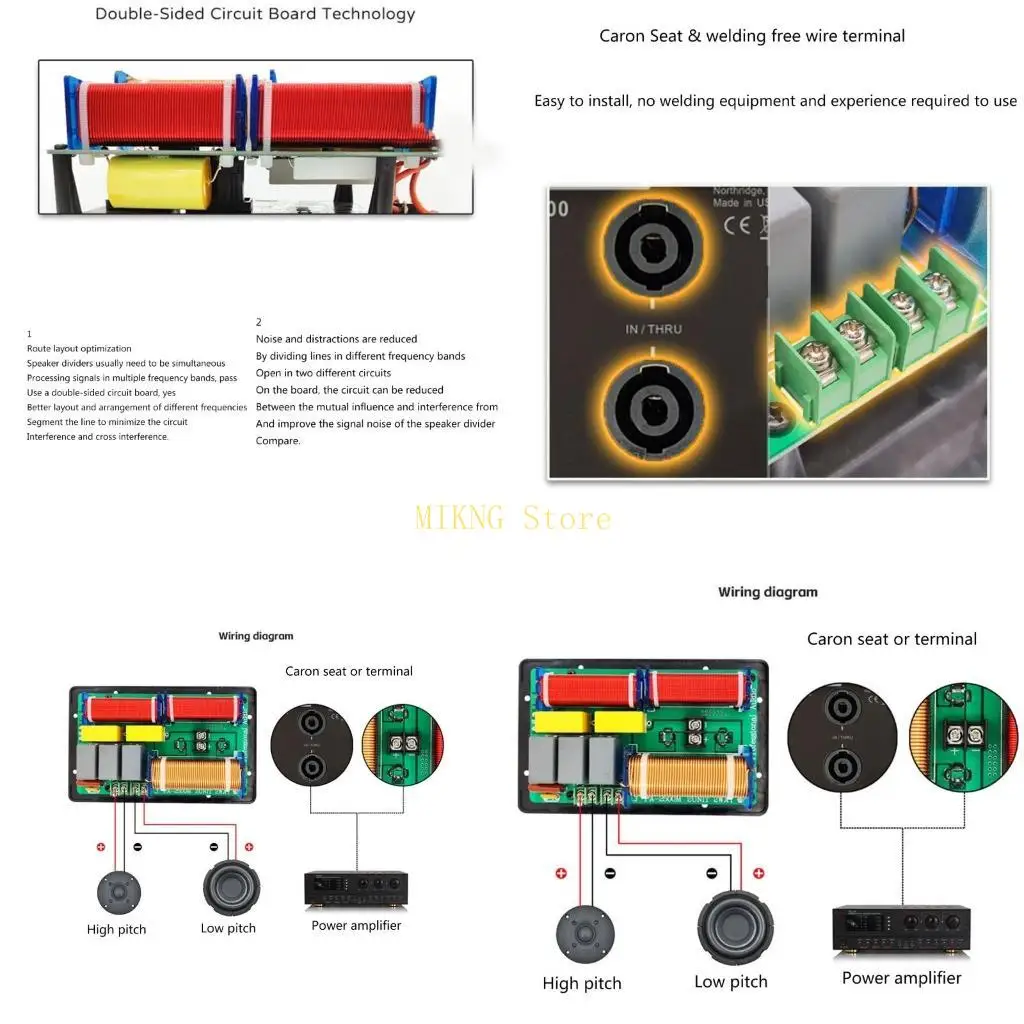 800W 2 Way HiFi Treble Bass Frequency Divider Home Video Sound Stereo Crossover best sale