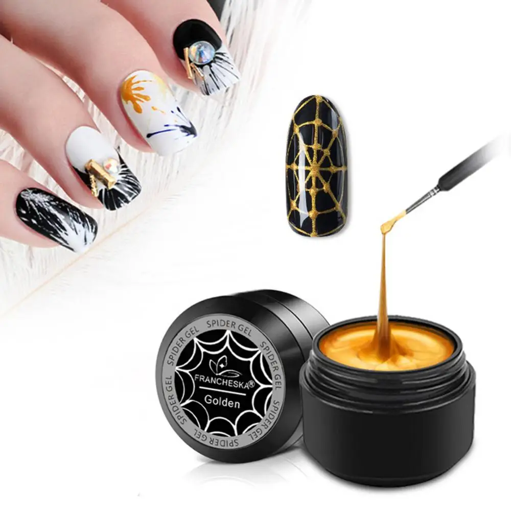 DIY Creative Elastic Nail Wire Painting Drawing Gel Spider Painted UV Lacquer