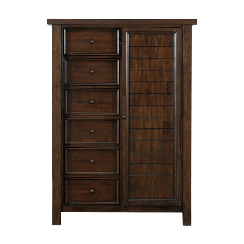 

Brown 8-Drawer Wardrobe Chest with Storage Shelves, Bedroom Furniture, No Assembly Required