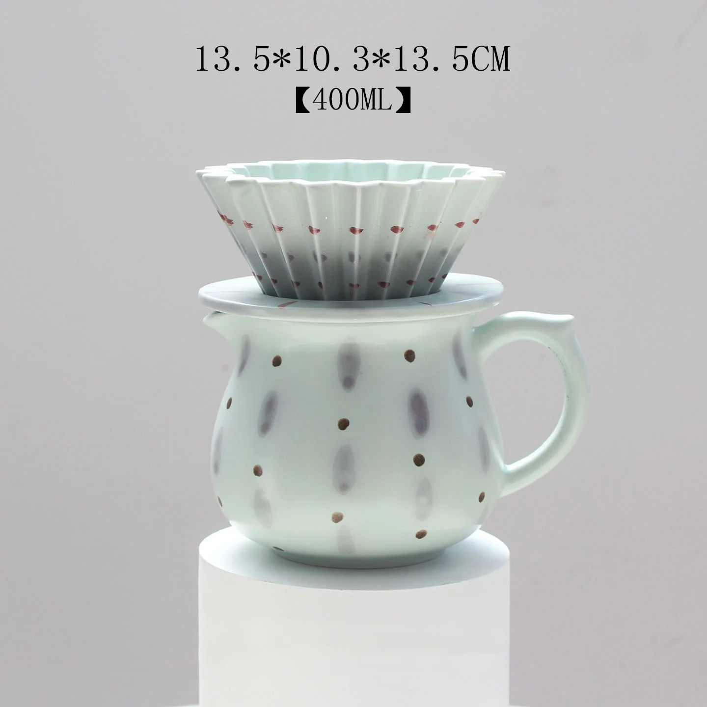 Artisan Hand-Painted Ceramic Pour-Over Kit Includes Dripper, Stand & Carafe, Perfect for Coffee Lovers & Minimalist Kitchen Deco