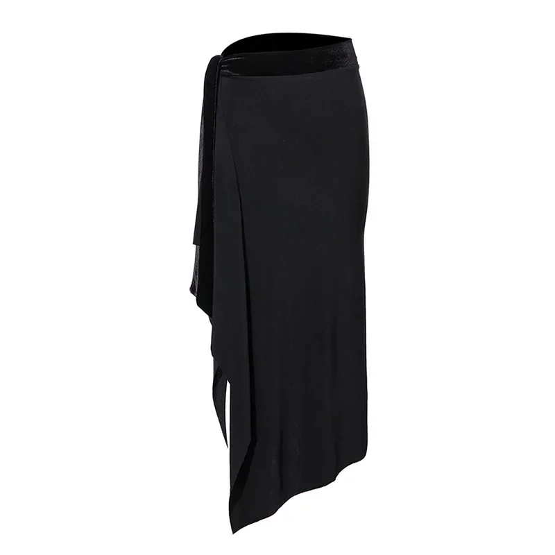 Top corto Sexy de baile latino con espalda hueca, camisetas de manga corta, traje, camisa de baile, falda latina para mujer, conjunto de entrenamiento y actuación