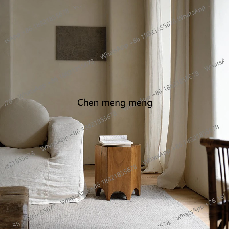 Whole wood creative stump sofa side few solid wood piers bedside stool Japanese style wabi sandy wind furniture