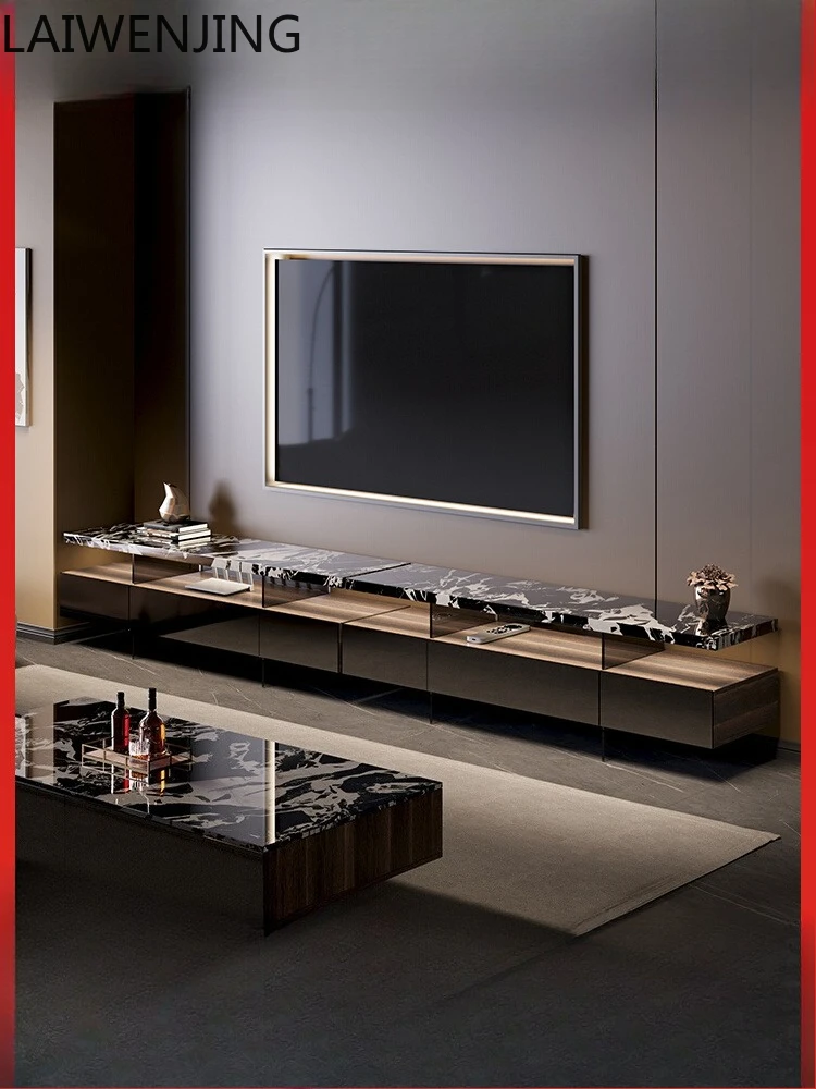 

MJY Italian minimalist rock panel TV cabinet floor-to-ceiling living room light luxury TV cabinet