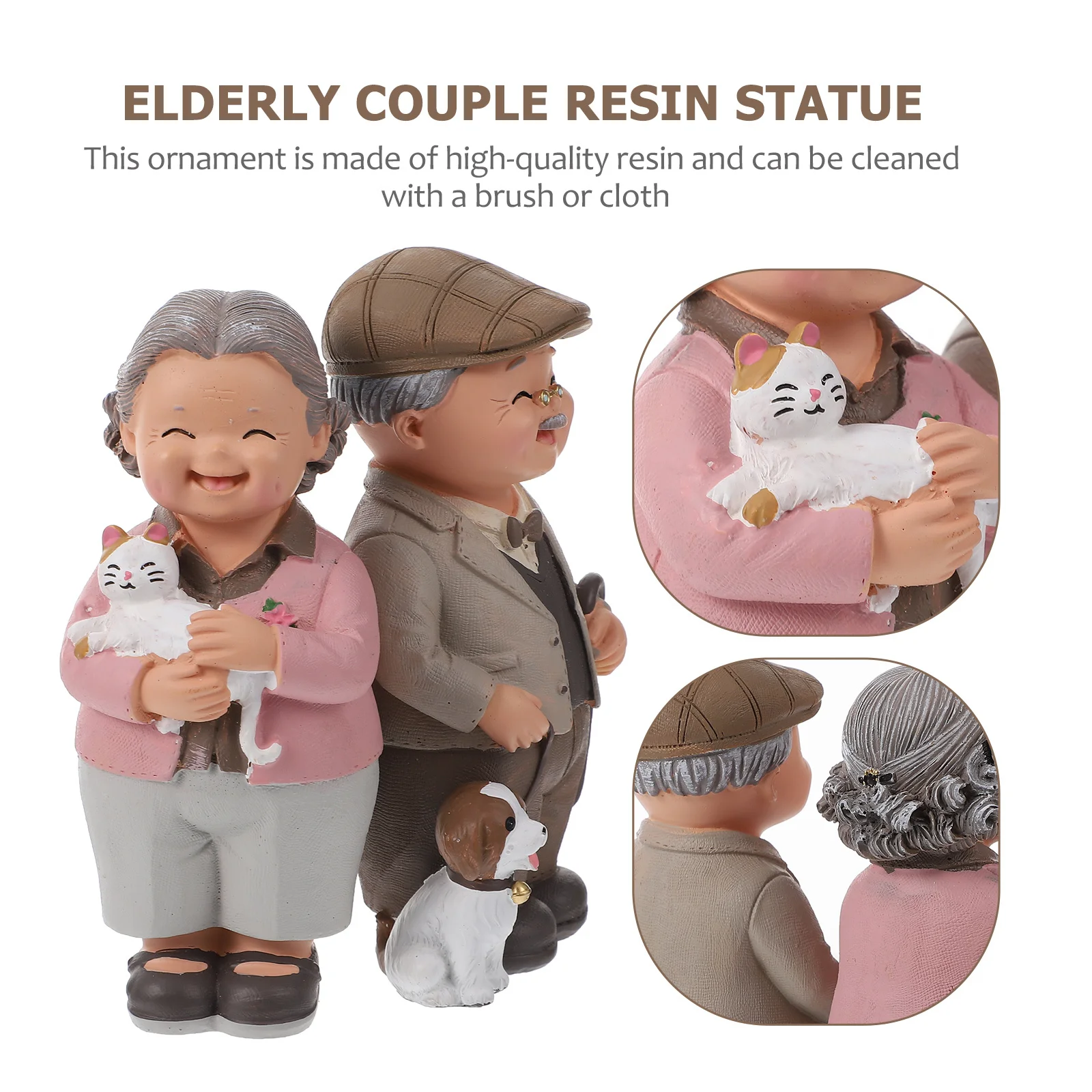 

Memorial Gifts Couple Statue Senior Figurines Sculpture Figures Decor Love Old Married