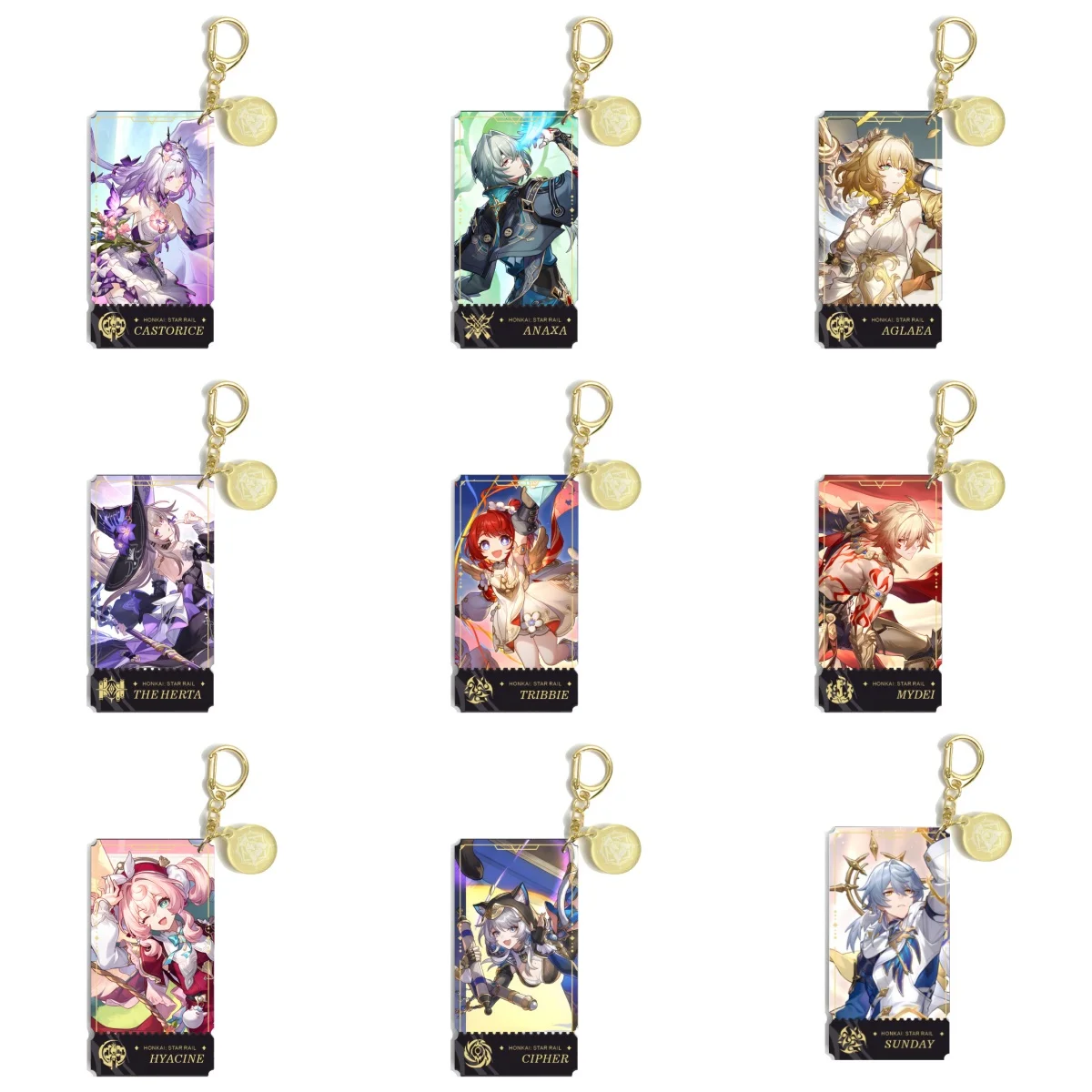 

Game Honkai: Star Rail Hyacine Anaxa Cipher Castorice Mezzanine Keychain New Cartoon Anime Keyring Backpack Pendant Gift