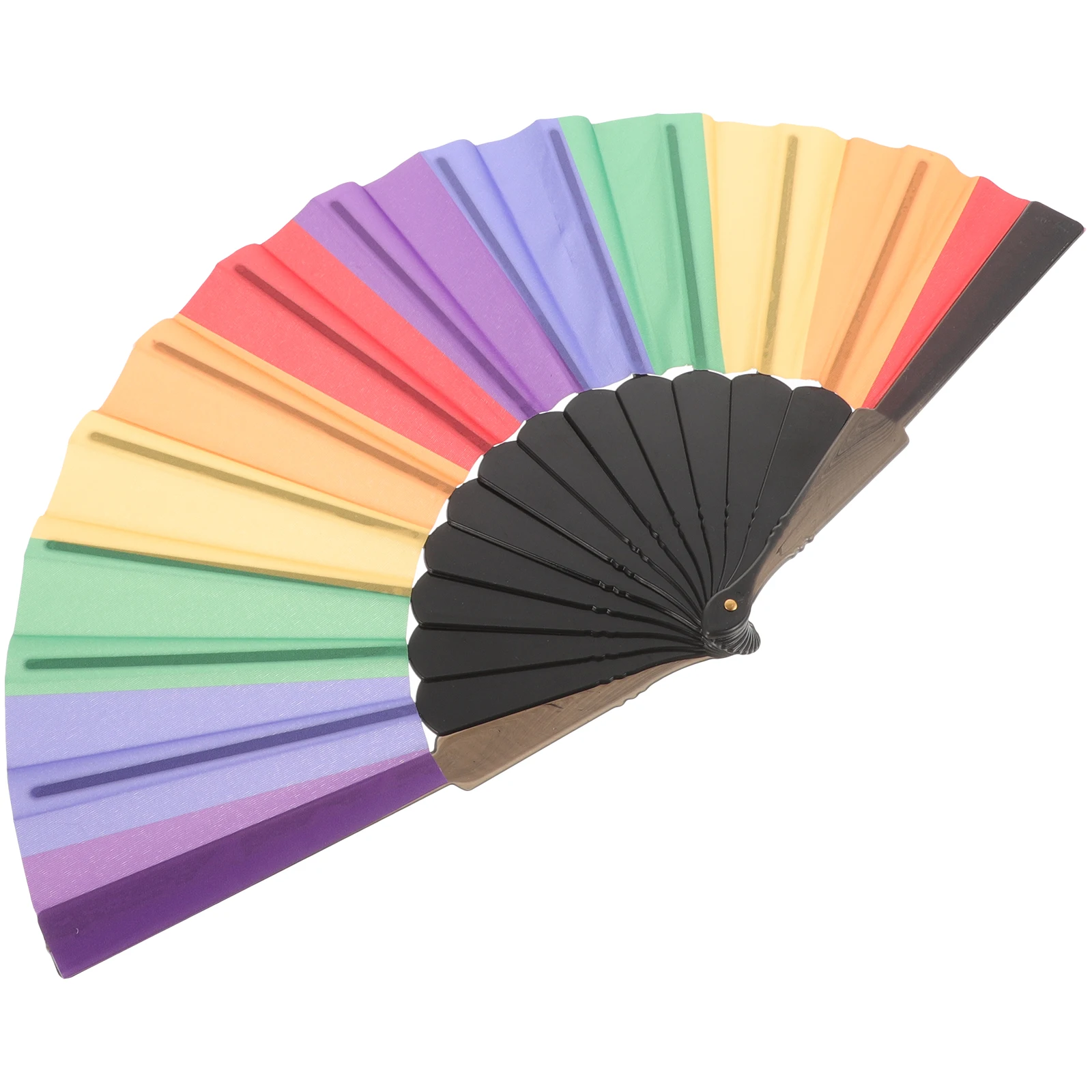 

1pc Rainbow Folding Colorful Handheld Performance Sturdy Exquisite For Wedding Party Cosplay Carnival Stage Show Hand Creative
