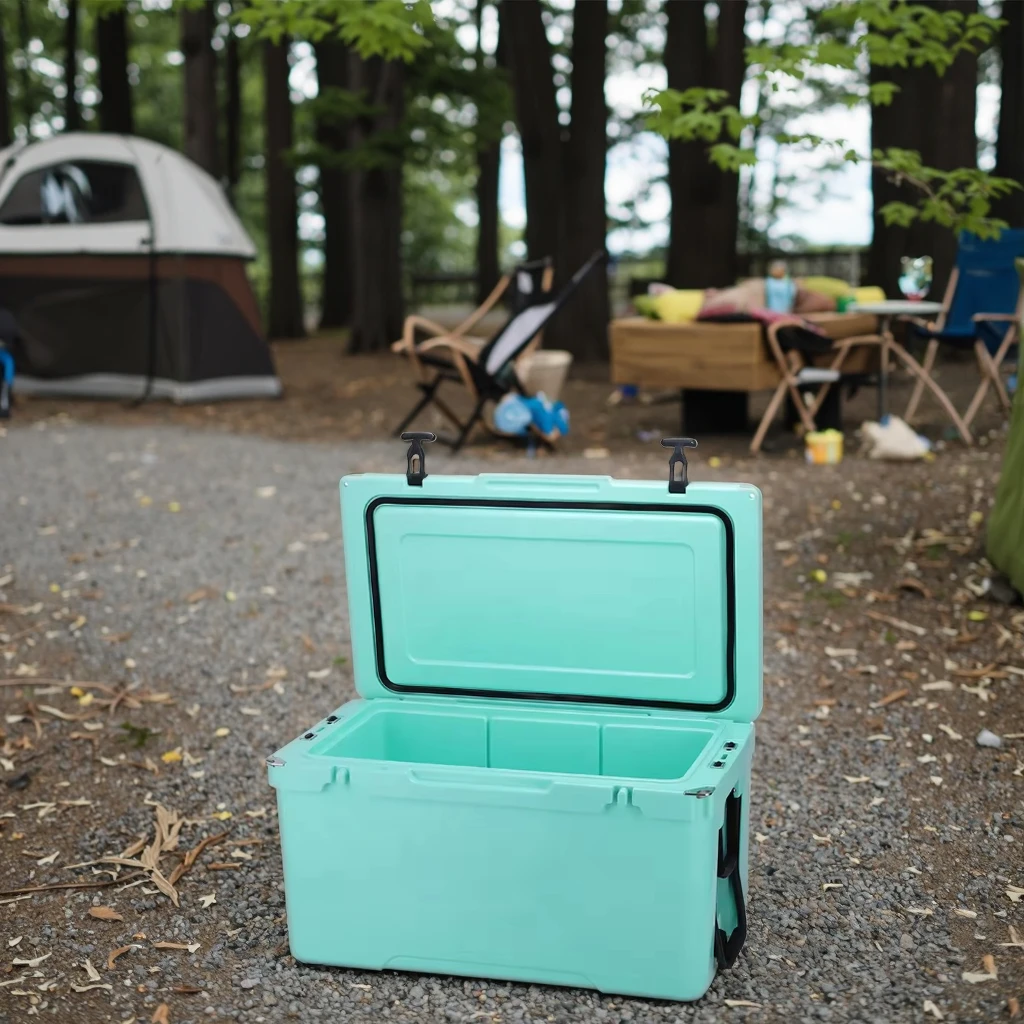 

75L Modern Style Rotomolded Large Insulated Fishing Cooler Box With Wheels Insulated Box