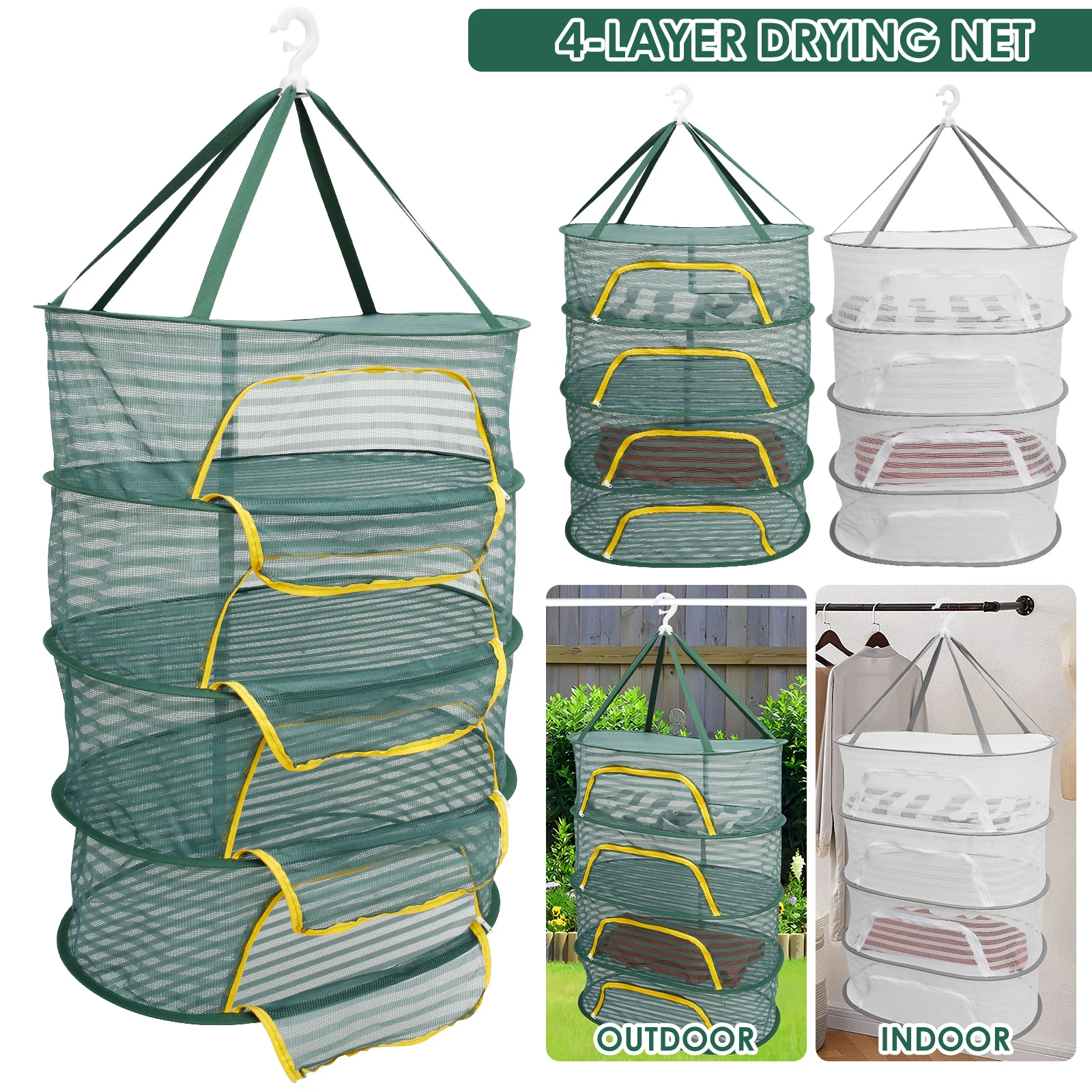 Hanging Mesh Drying Rack Folding Food Drying Net Multifunctional Drying Net for Clothes Toys Herbs Vegetables Fruits Fish Plants