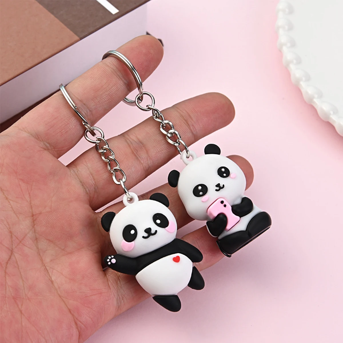 Harong Cute Panda ciondolo portachiavi moda animale portachiavi gioielli regali per bambini donna uomo amici