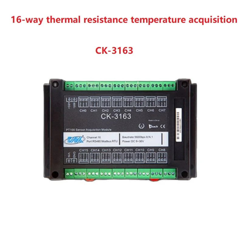 16-way Thermal resistance PT100 temperature acquisition module isolation temperature control equipment thermocouple rs485