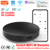 Tuya WiFi IR RF Remote Control 315 433 MHz Universal For All Air Conditioner TV LG Smart Life App Work with Alexa