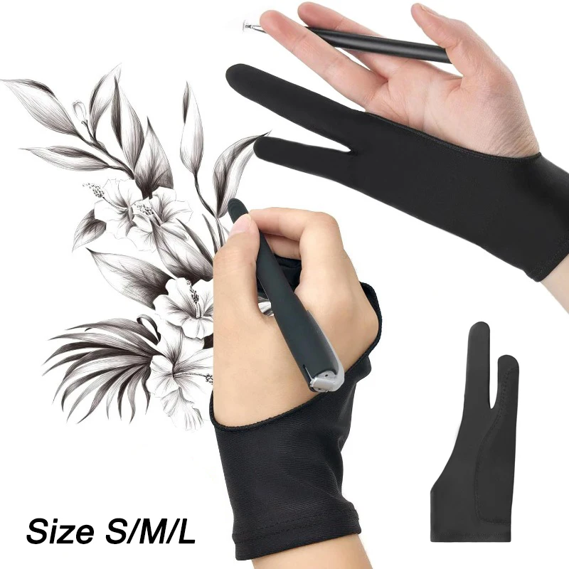 

Drawing Glove Anti-touch Two-Fingers Gloves for iPad Graphics Drawing Tablet Sketch Artist Smudge Guard Painting Touch Gloves