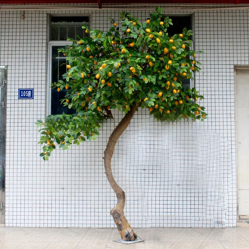 Hot sale artificial lemon tree real trunk lemon tree with fruit natural looking lemon tree customized for decoration