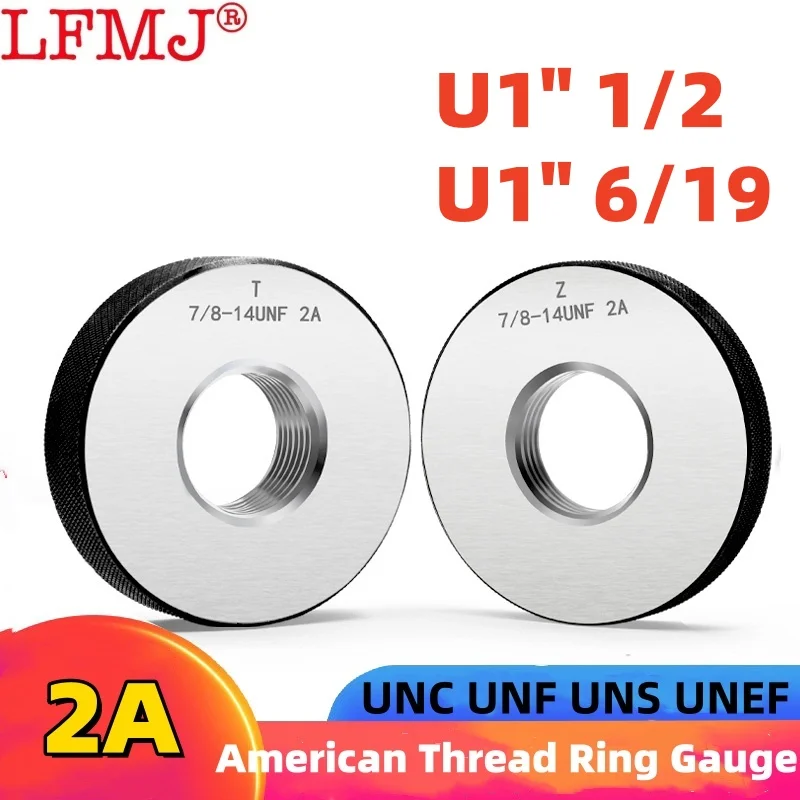 

1SET(1*GO+1*NOGO) 2A Accuracy American Standard Metric Fine Thread Ring Gauge UNC UNF UNS 1''1/2-6 1'' 6/19-28 Measure Tool